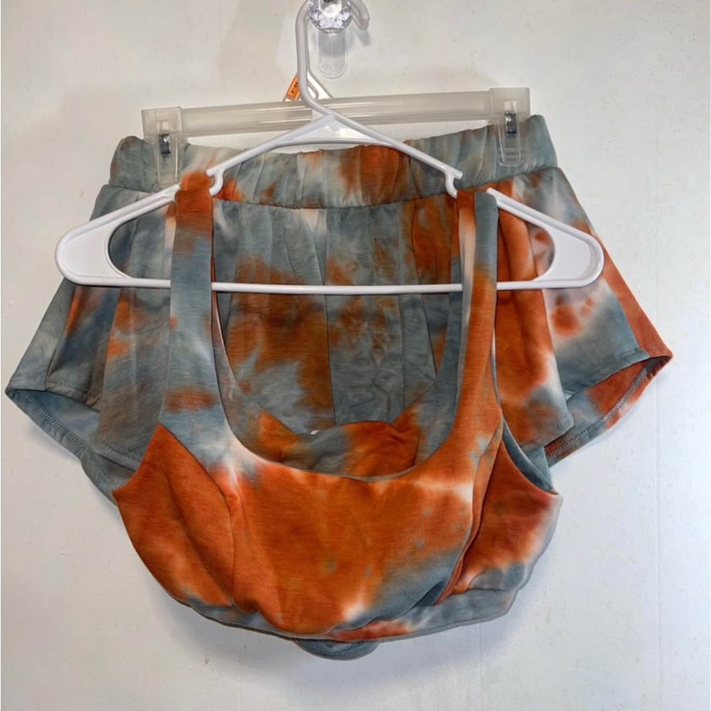Tie-Dye Sports Bra and Shorts Set